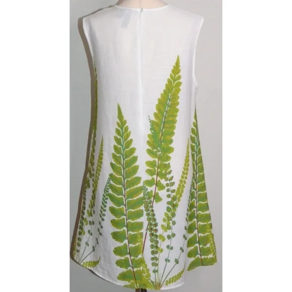 LENNI THE LABEL WHITE FERN 60s SLEEVELESS BOHO FESTIVAL SHIFT DRESS *NEW* L 12 - Picture 3 of 3